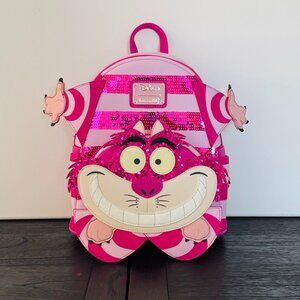 Loungefly Cheshire Cat Mini Backpack Sequin BAM Exclusive NWT Alice Wonderland